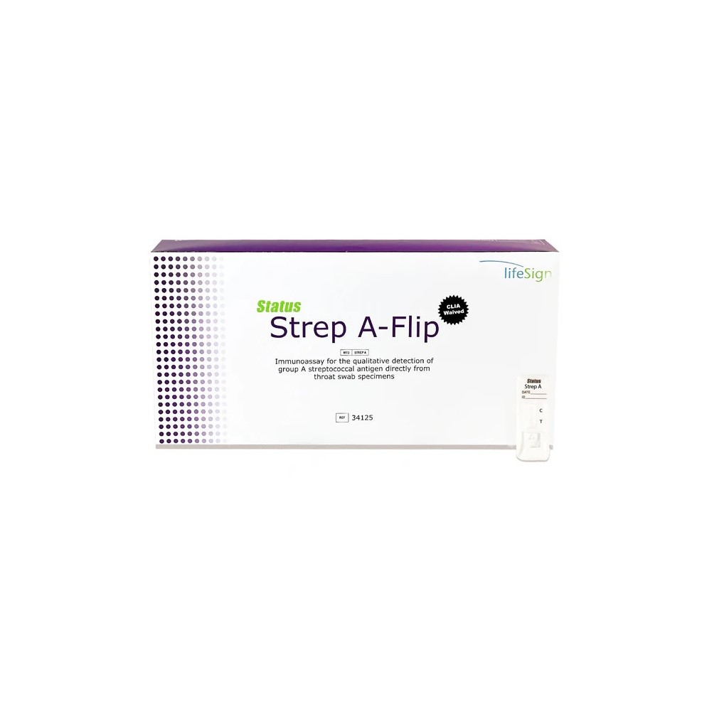 Strep A Respiratory Test Kit Status Strep A Test 25 Tests CLIA Waived by LifeSign  ID 34125